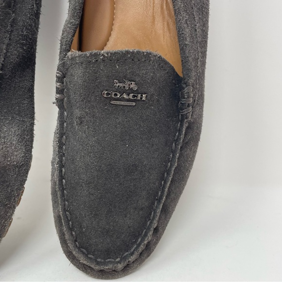 Coach Dark Gray Suede Loafers Size 8 - Picture 8 of 12